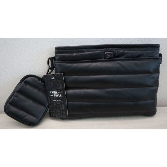 Think Royln Women's Pearl Black Downtown Polyester Crossbody Bag - Picture 5 of 16